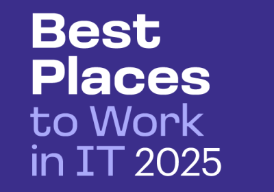 A blue banner with "COMPUTERWORLD Best Places to Work in IT 2025" in white font