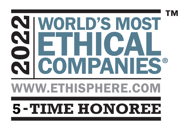 Logo for 2022 World’s Most Ethical Companies 5-time Honoree from Ethisphere