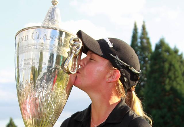 Kissing a trophy